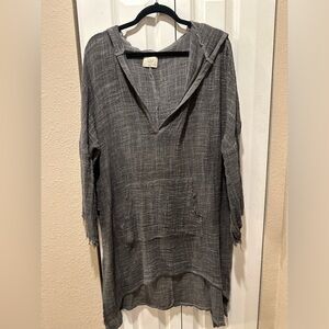 Tina Jo Anthropologist Lagenlook Artsy Unique Hippie Tunic Dress gauzy , Small